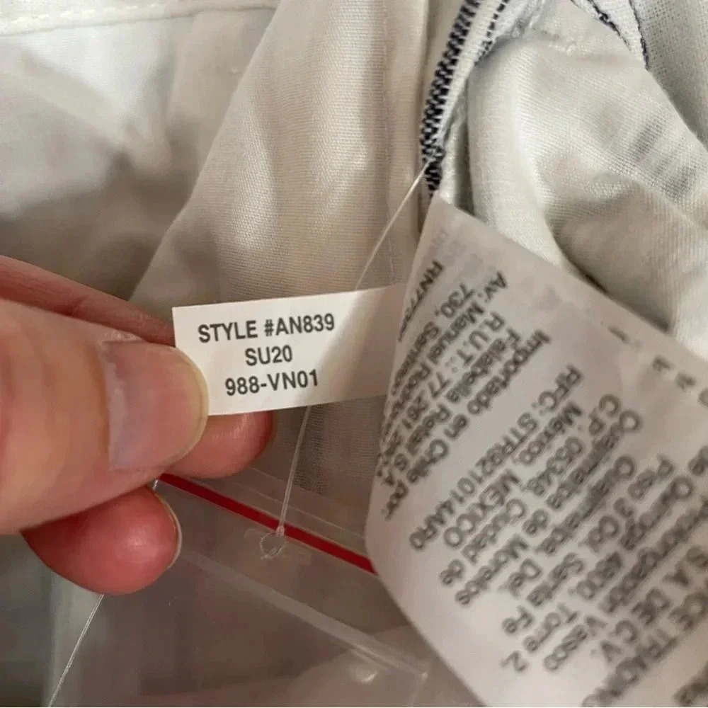 Madewell Baltic Stripe  Linen Cotton Blend Paperbag Pants - Picture 11 of 13